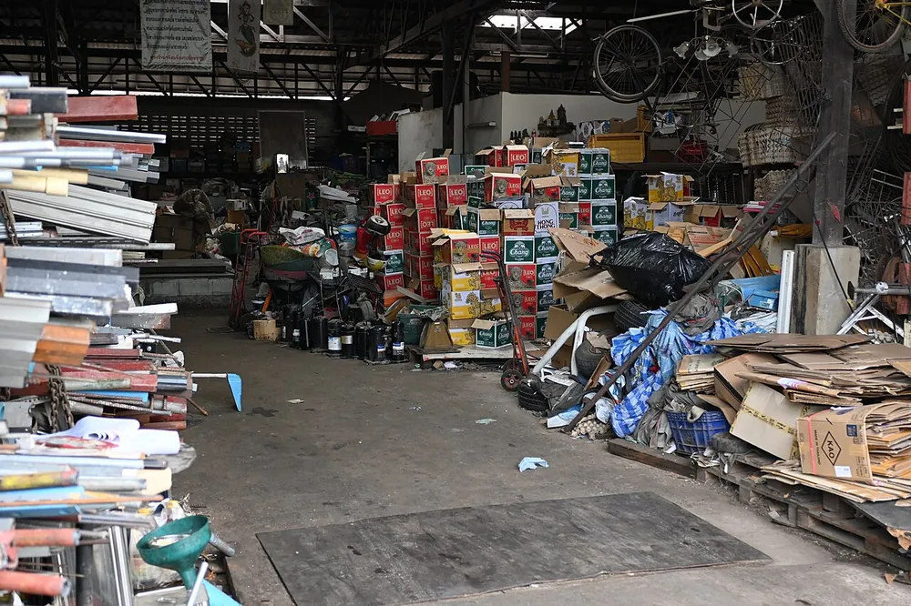 Consolidated cartons in a China warehouse