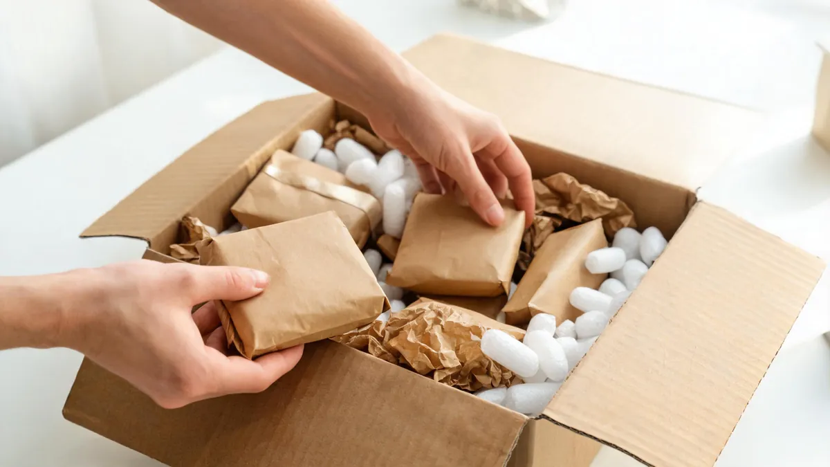 Repacking several small packages into one shipping box