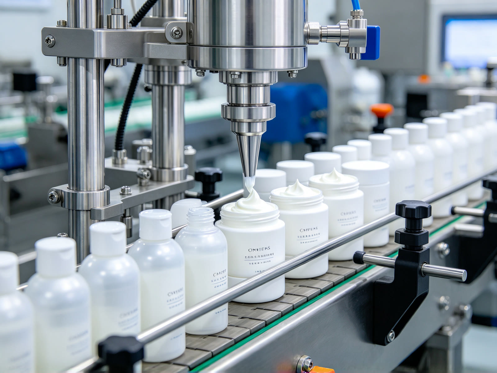1688 beauty product sourcing cosmetic filling line in a factory