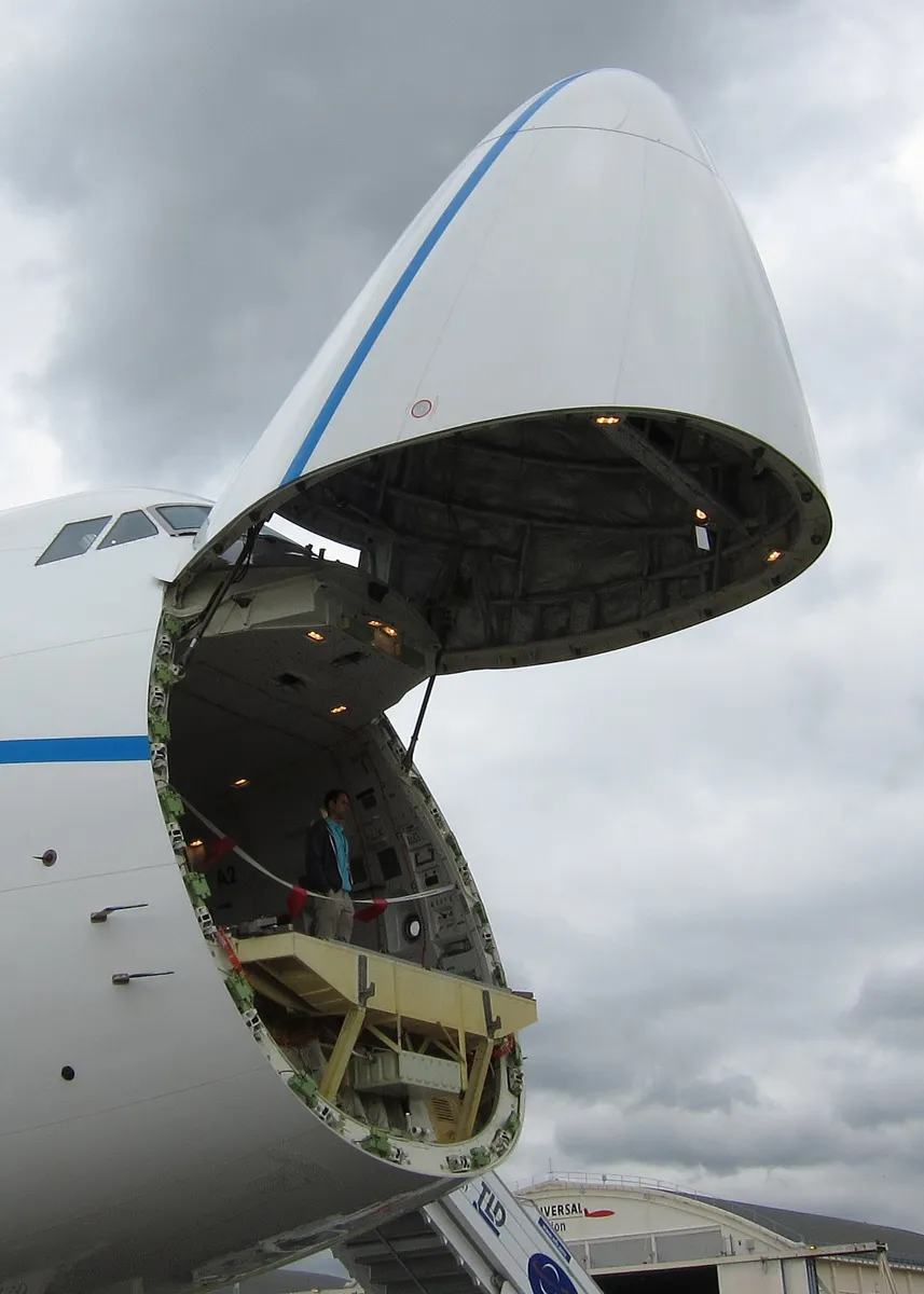 Freighter aircraft nose cargo door for air freight