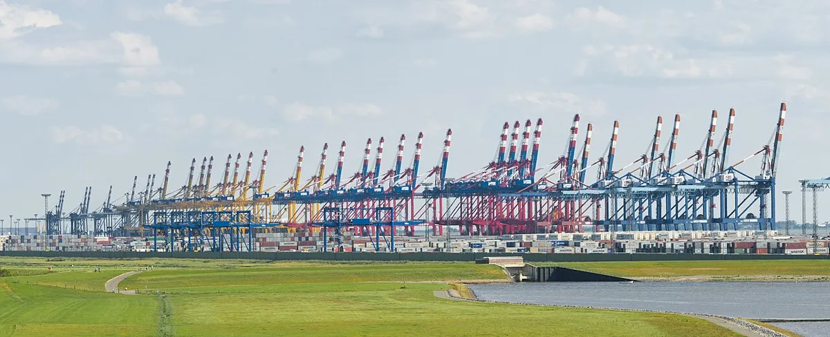Container terminal crane loading sea freight